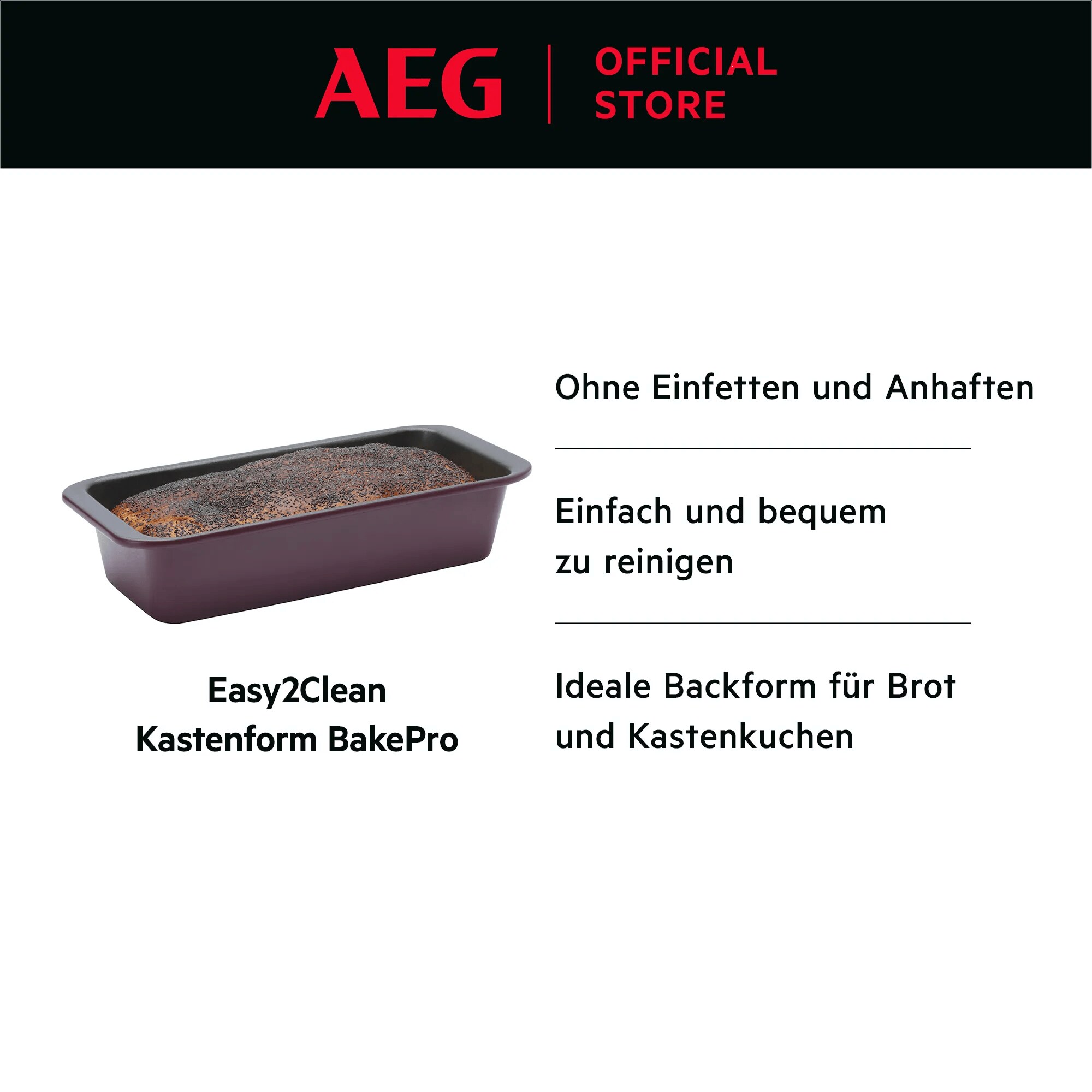 AEG A9OOEC02 Easy2Clean Backform BakePro für Brot und Kastenkuchen