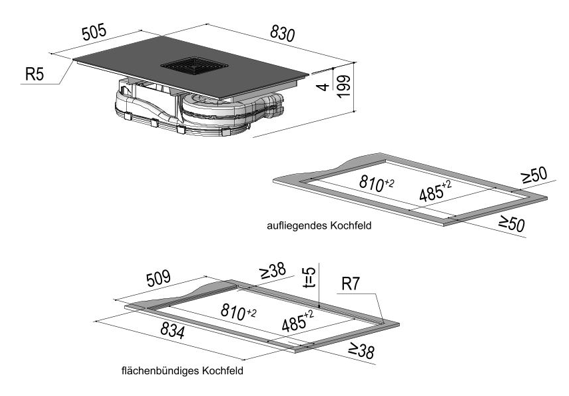 berbel Kochfeldabzug BKA 83 DLC Mattschwarz