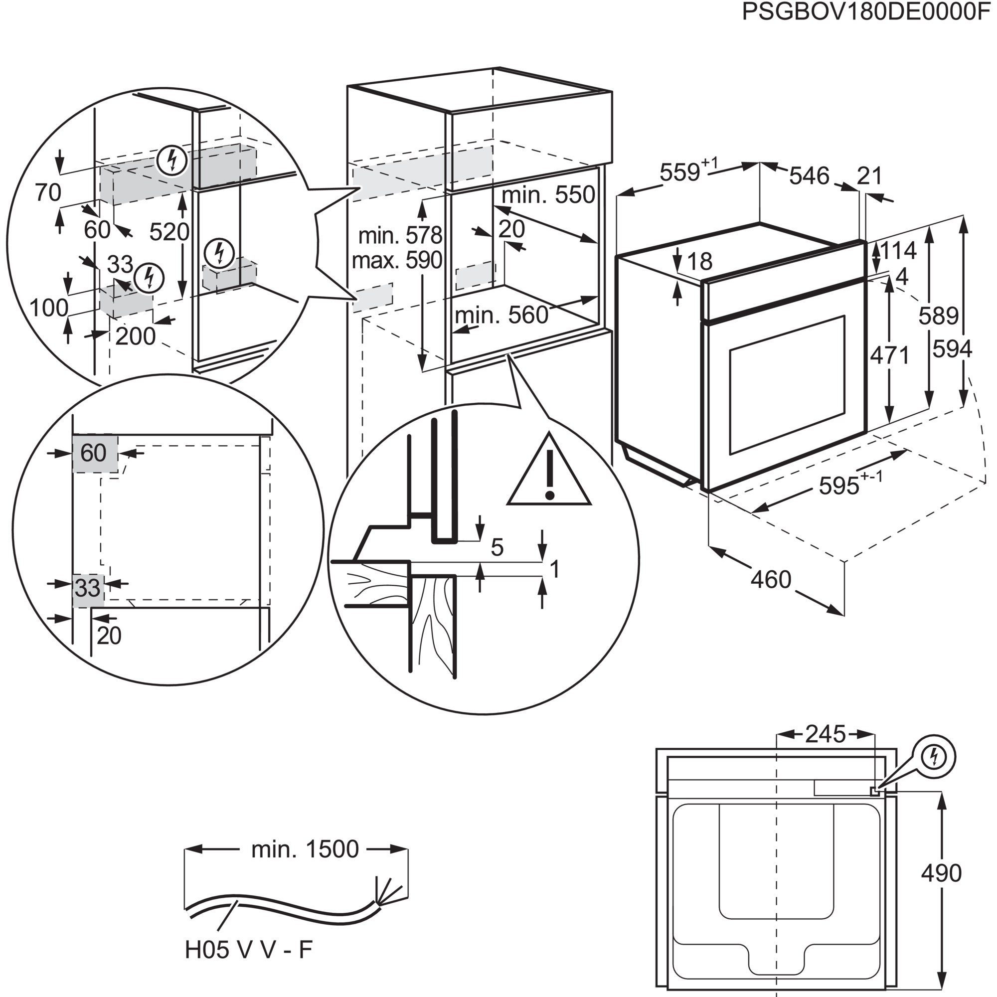 AEG OE7P621AK Einbauherd/Backofen
