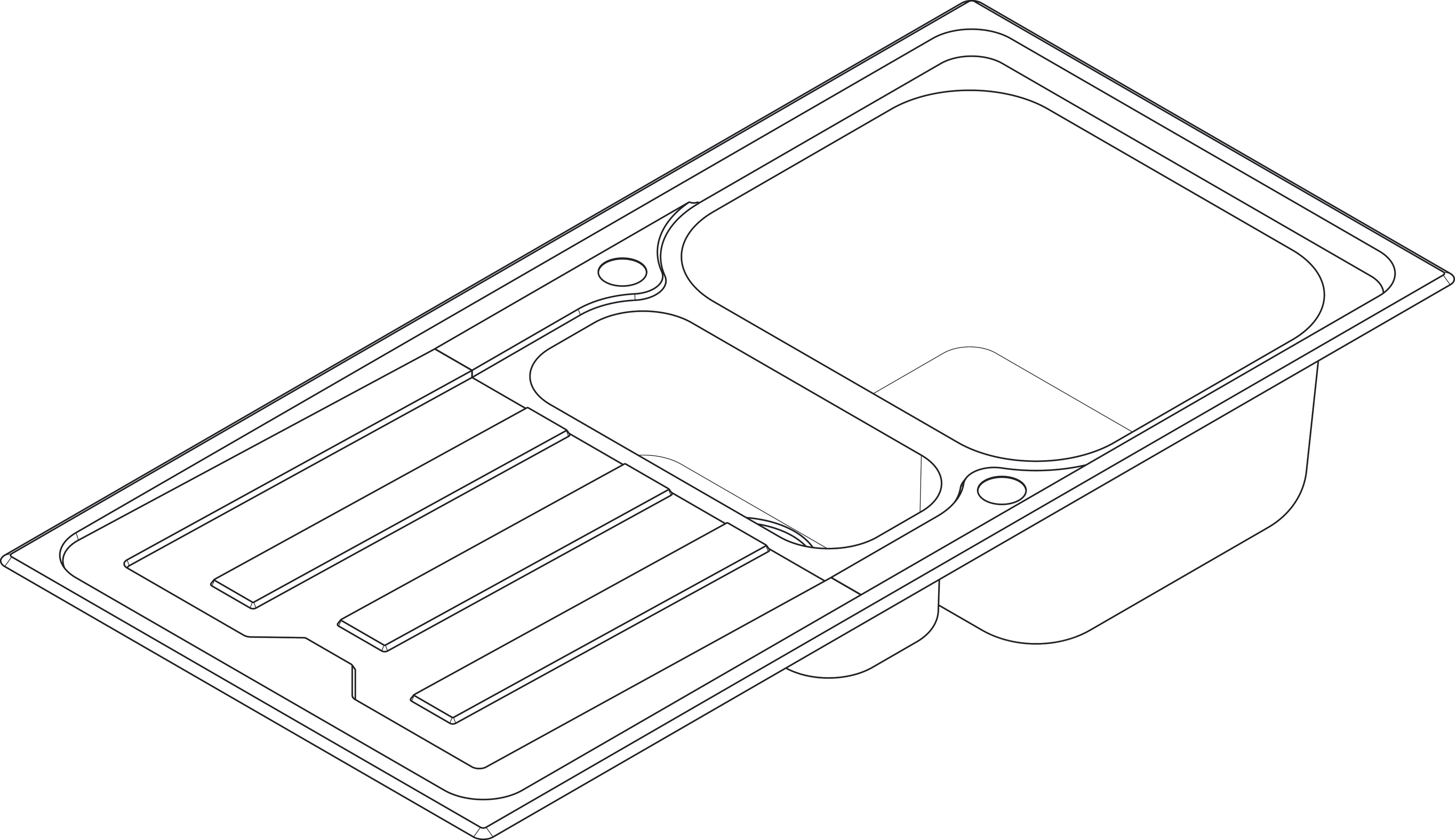 HG S440-A517 100 Spüle Abtropffl.ALG ST