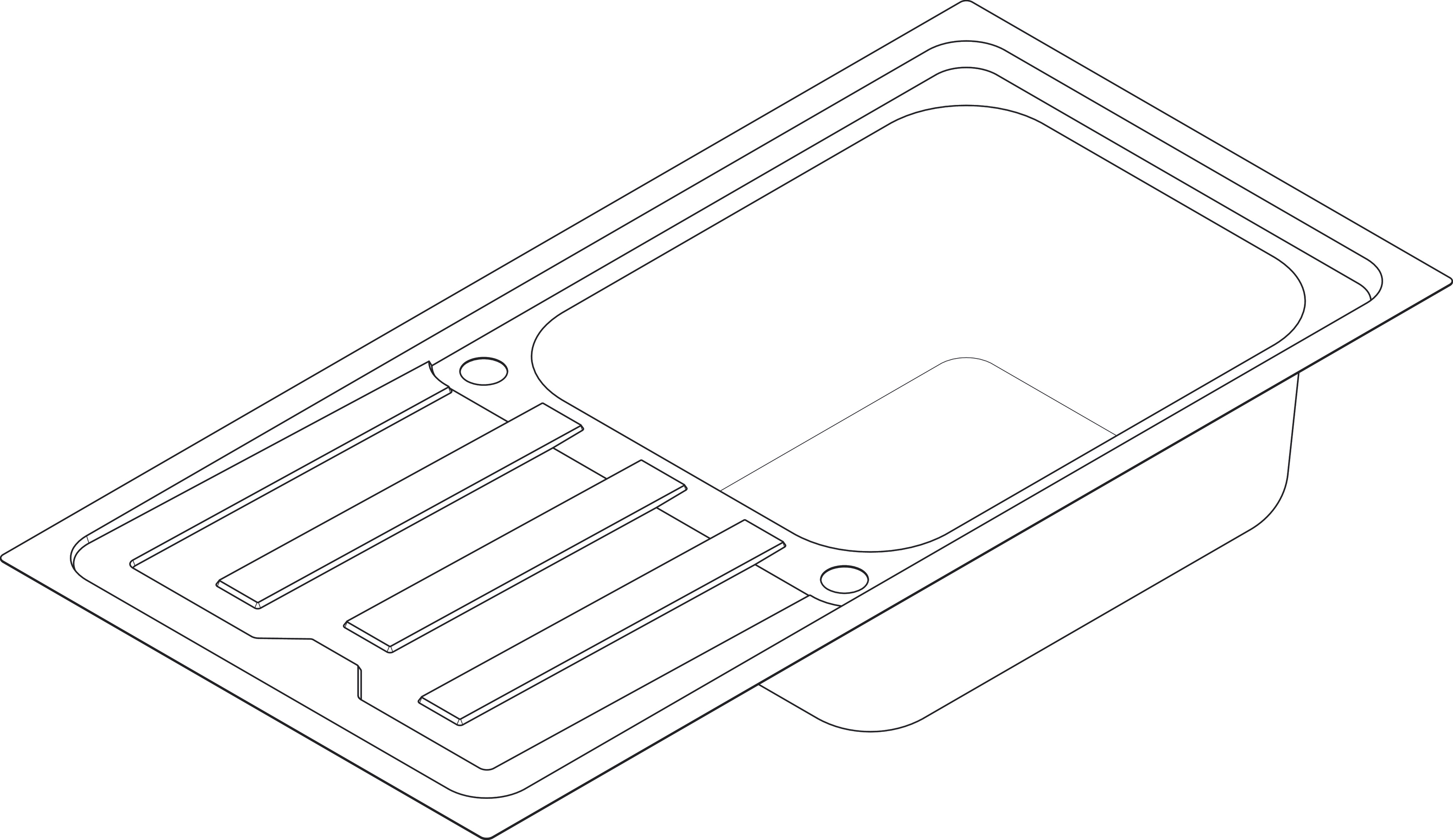 HG S440-F500 100 Spüle Abtropffl.ALG ST