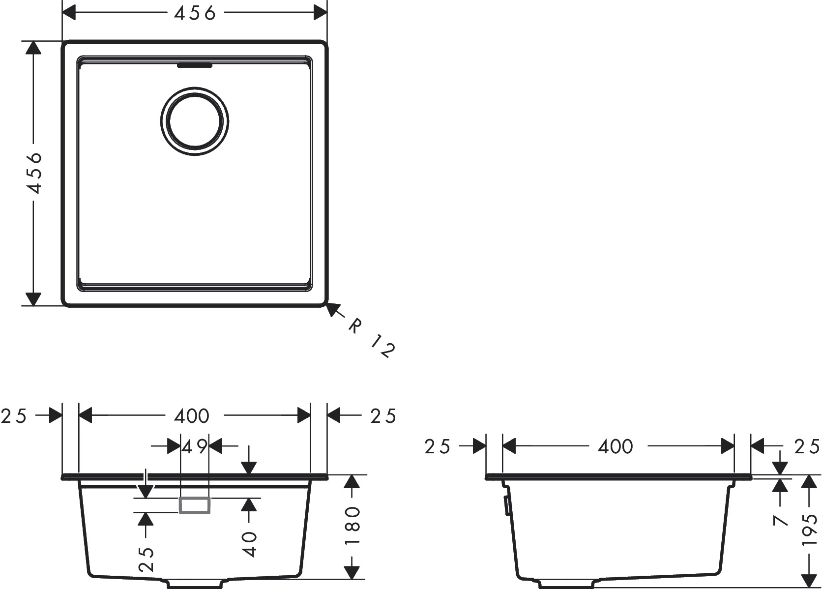 HG S530-U400 Unterb.spüle ALG