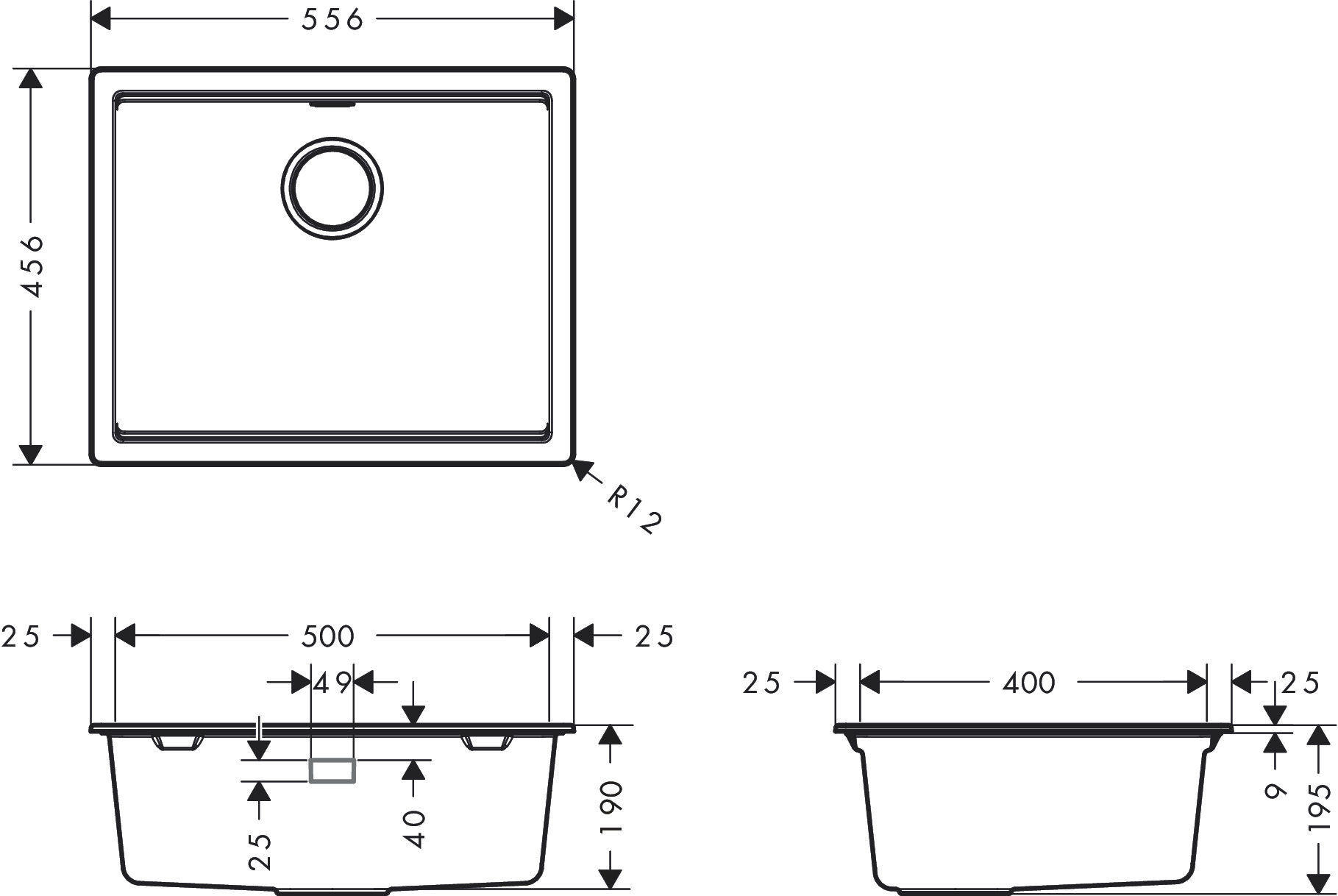 HG S530-U500 Unterb.spüle ALG