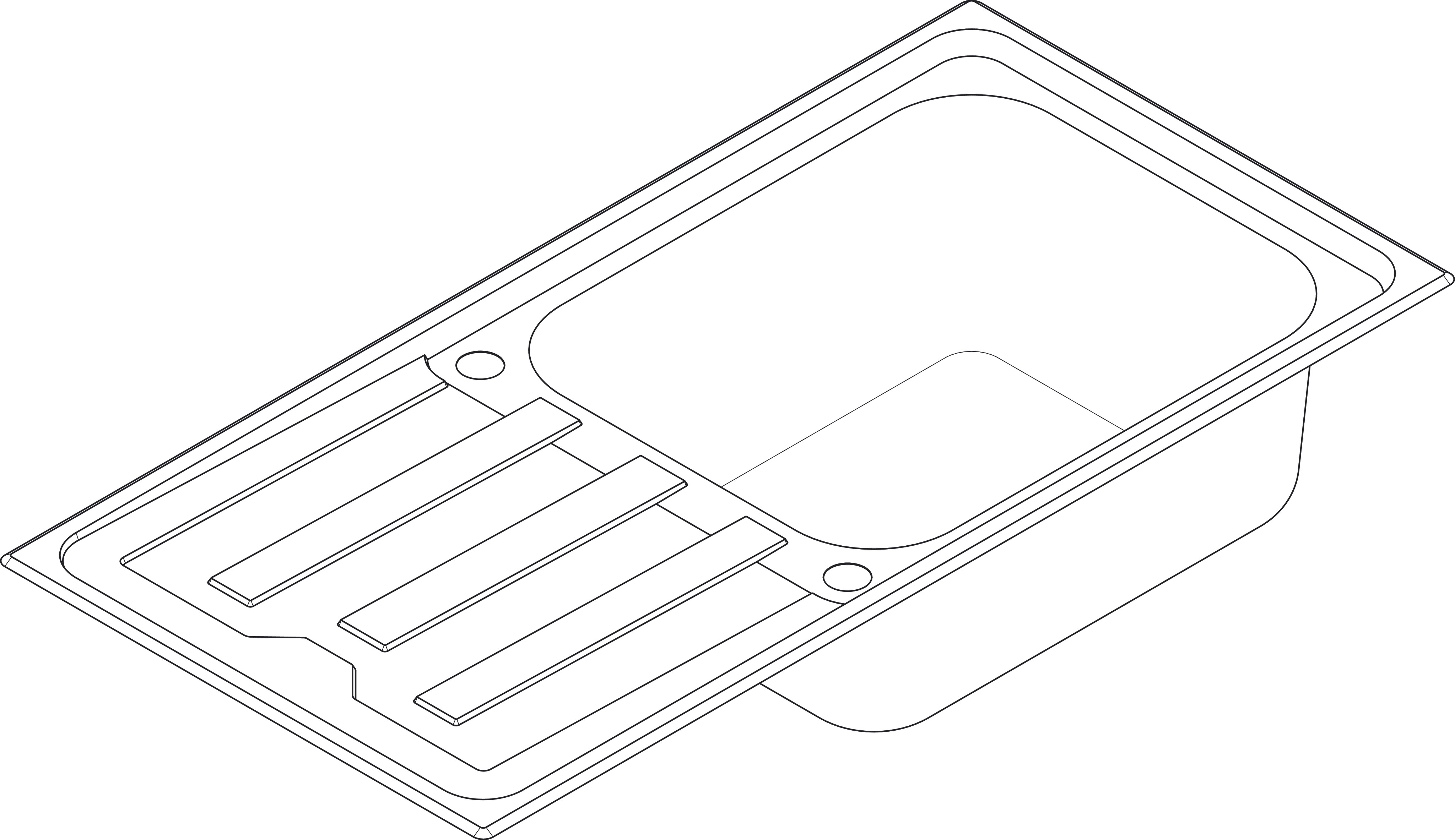 HG S440-A500 100 Spüle Abtropffl.ALG ST