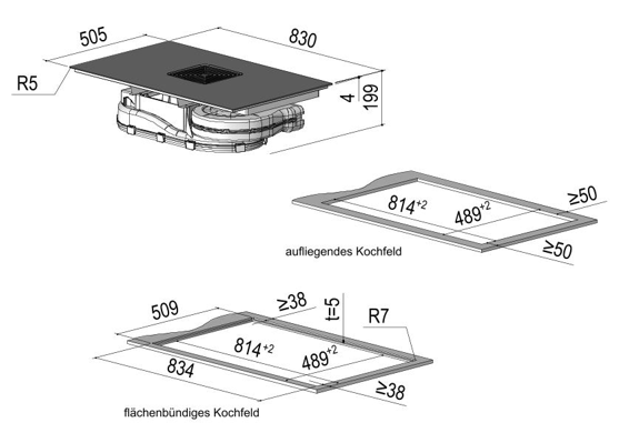 berbel Kochfeldabzug BKA 83 DLA Mattschwarz
