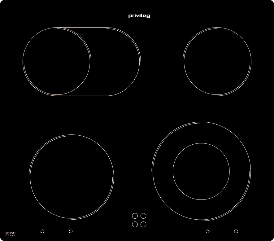 Bauknecht PCTHR6042NE Glaskeramik-Kochfeld