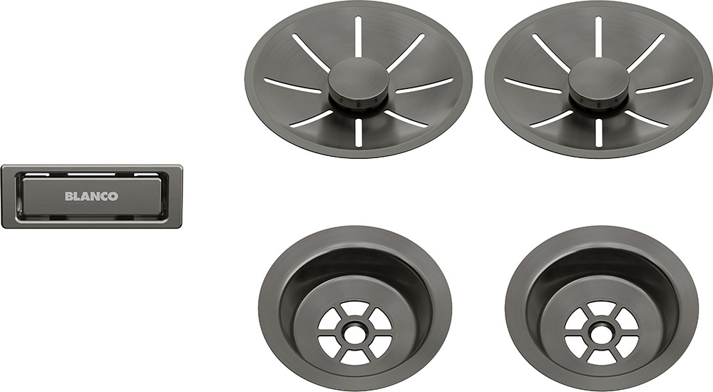 Ab- u. Überlaufset satin dark steel InFino