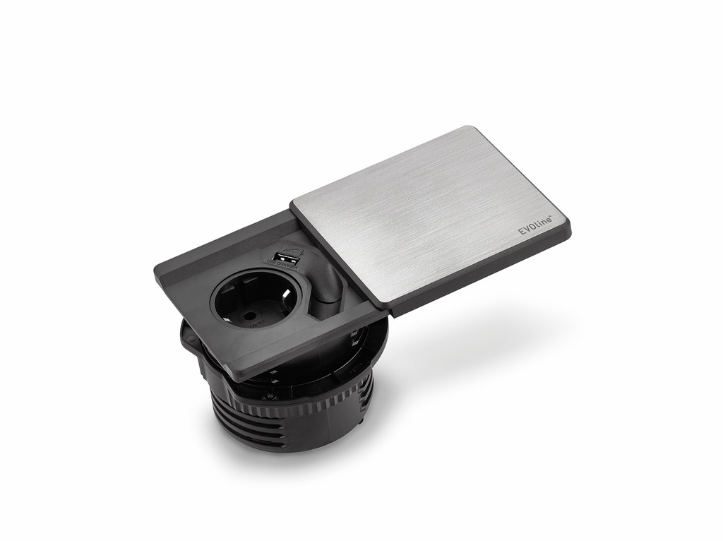 Naber Evoline® Square USB C, Steckdosenelement, mit Schukosteckdose