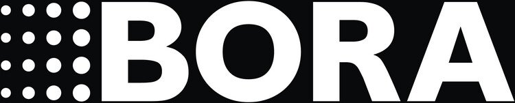 BORA Logo Aufkleber weiß 60cm