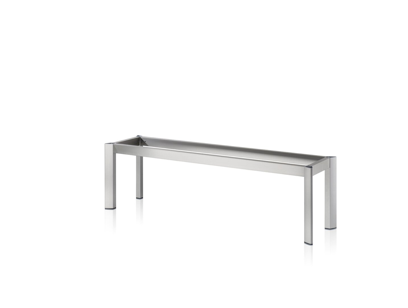 Naber WESCO® Bankgestell BG50, edelstahlfarbig gebürstet, B 1500 mm, T 400 mm