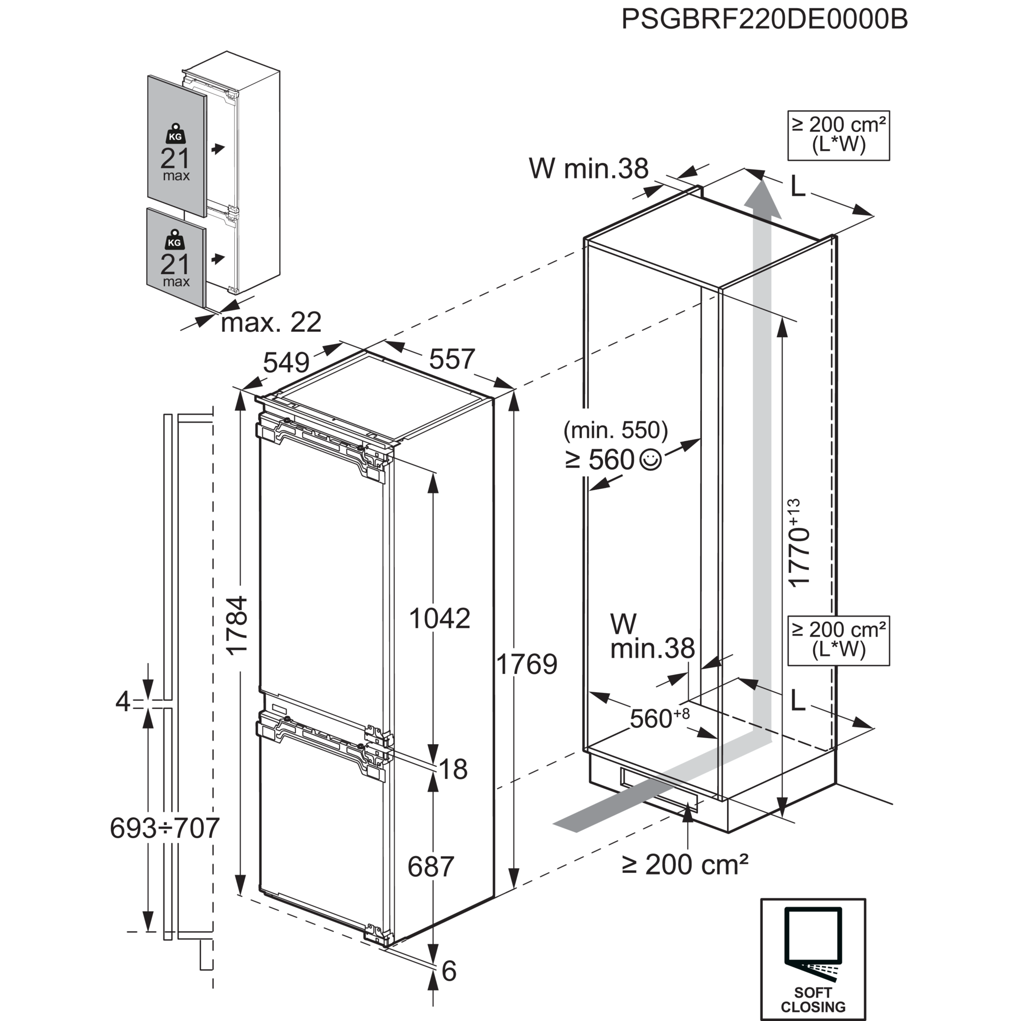 AEG EK8B18C Kühl- / Gefrierkombination