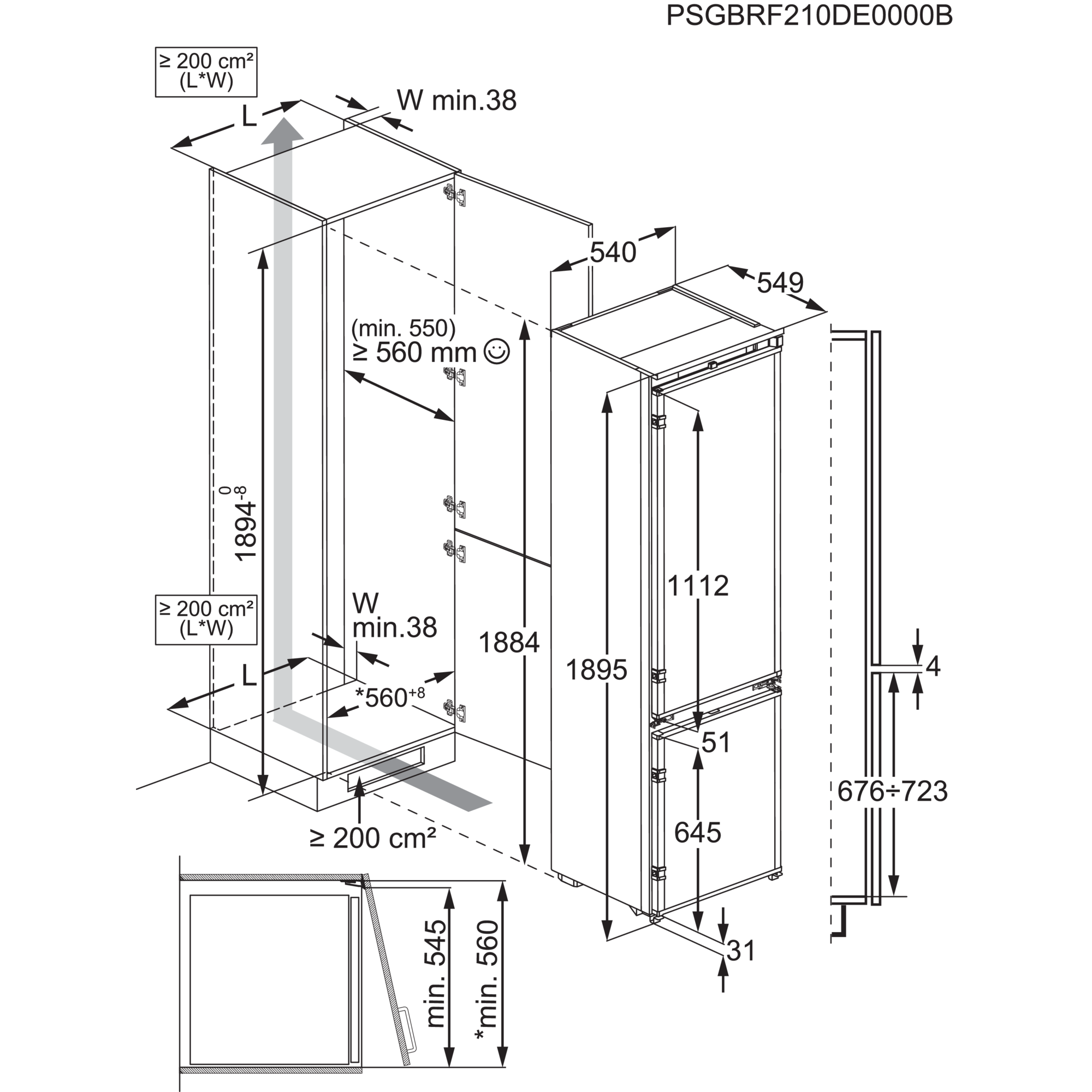 AEG EK7D19S1 Kühl- / Gefrierkombination