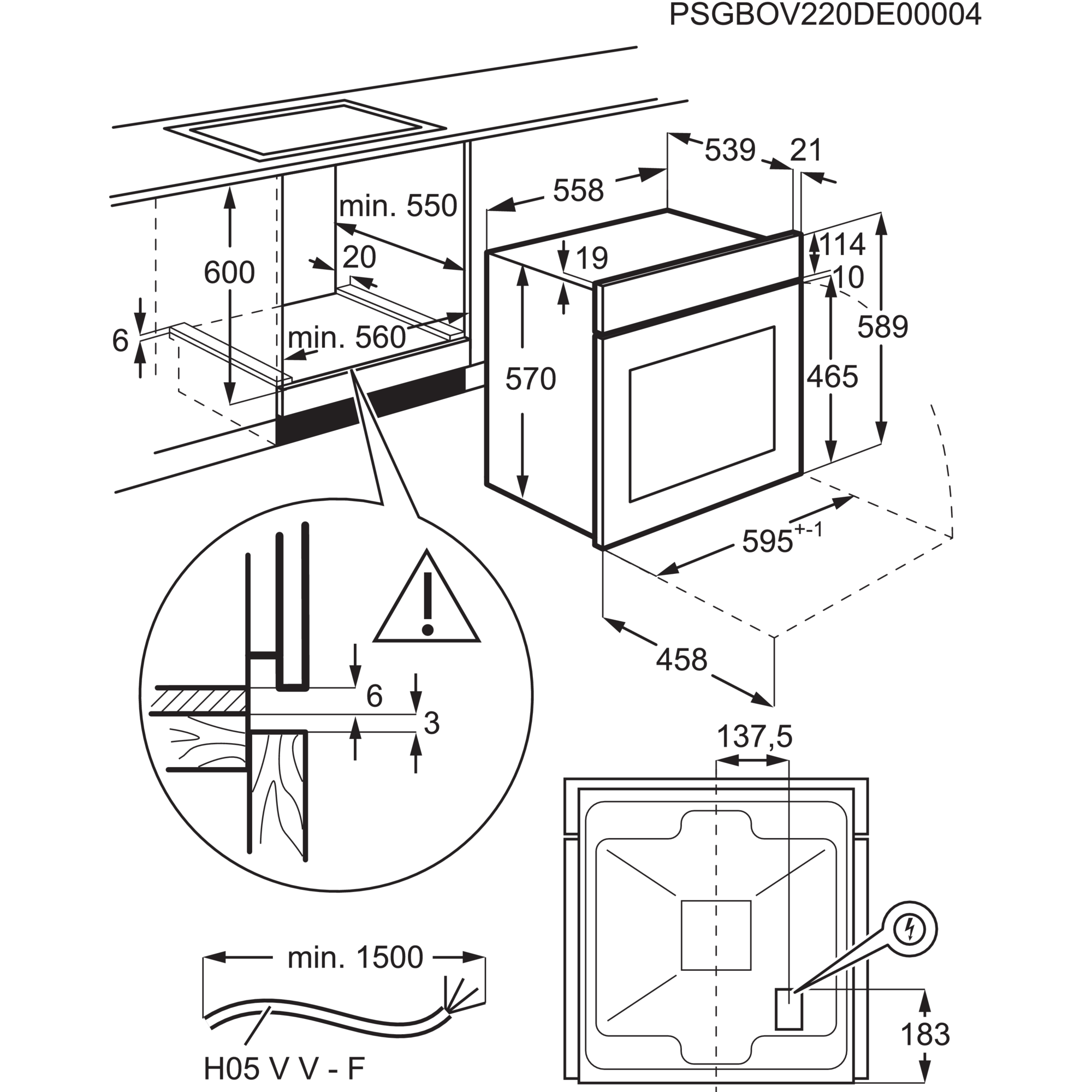 AEG OU5AE10CM Einbauherd/Backofen