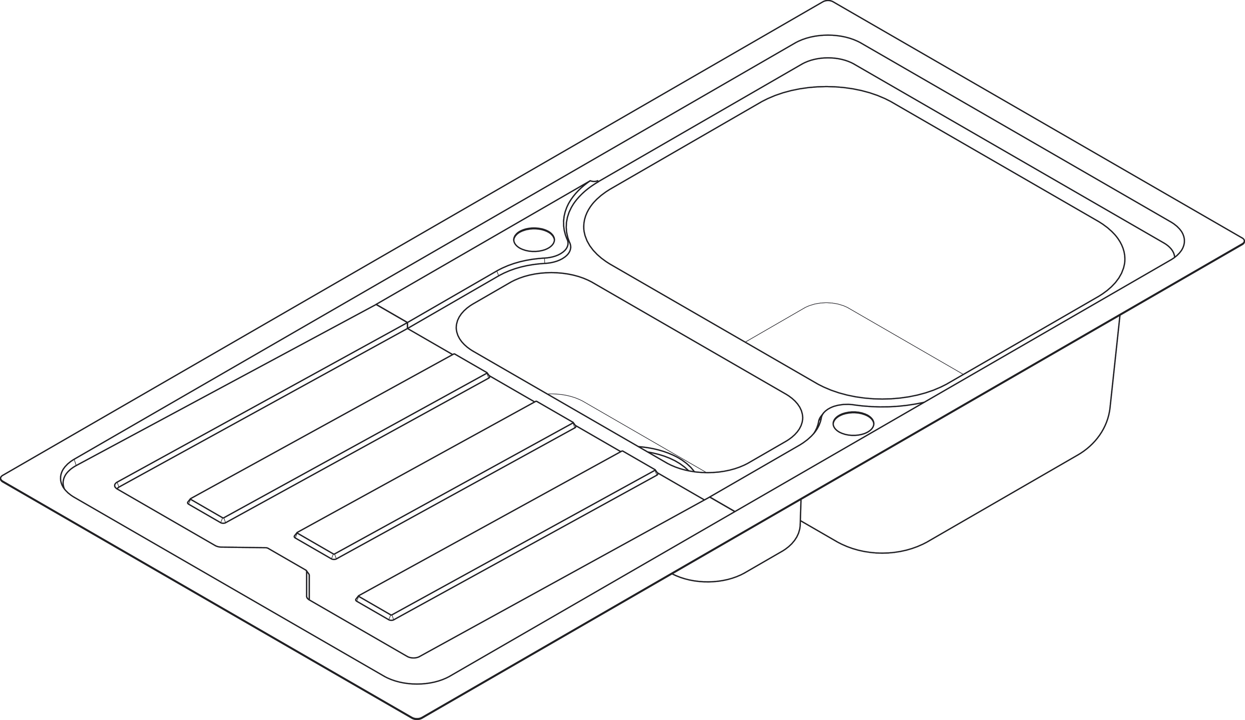HG S440-F342 100 Spüle Abtropffl.ALG ST