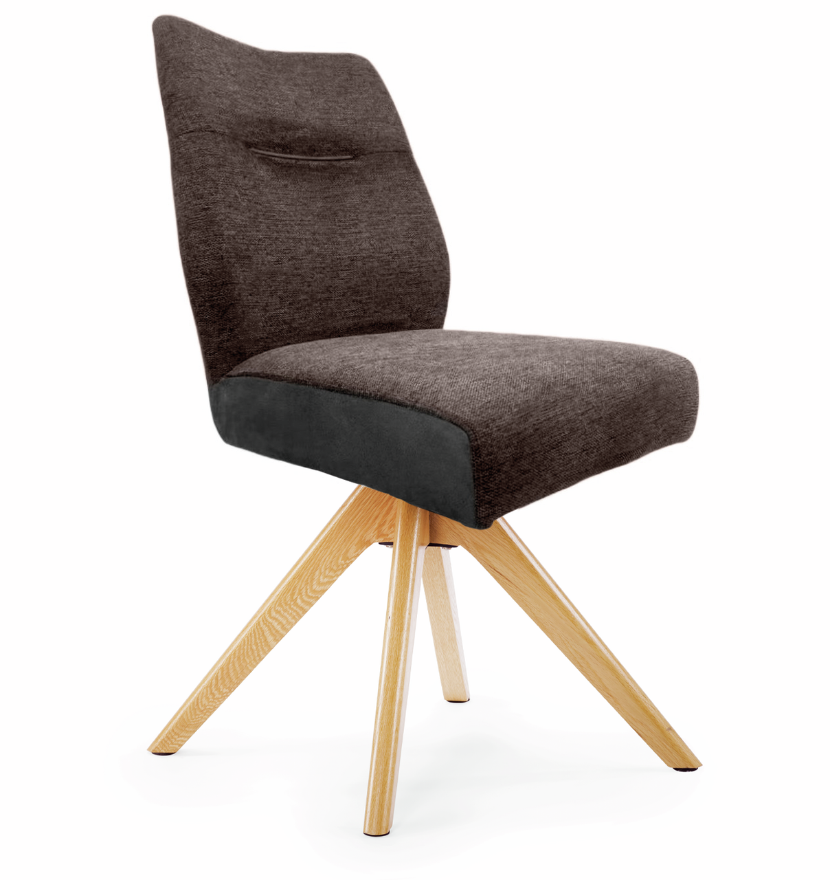 Naber Famous 1S, Stuhl, Gestell Eiche, drehbar, Bezug braun