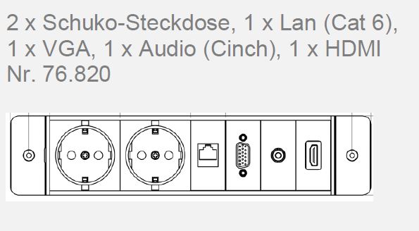 m3 bürosysteme Steckdosenleiste 2-fach Plus für FLAPBOX