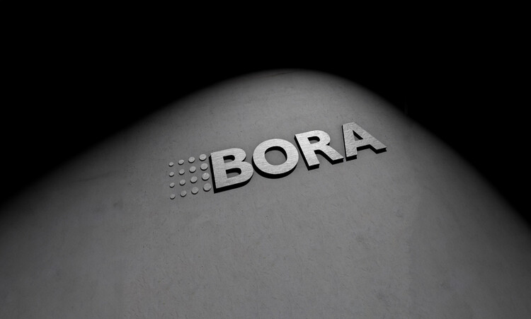 BORA Logo 3D Edelstahloptik