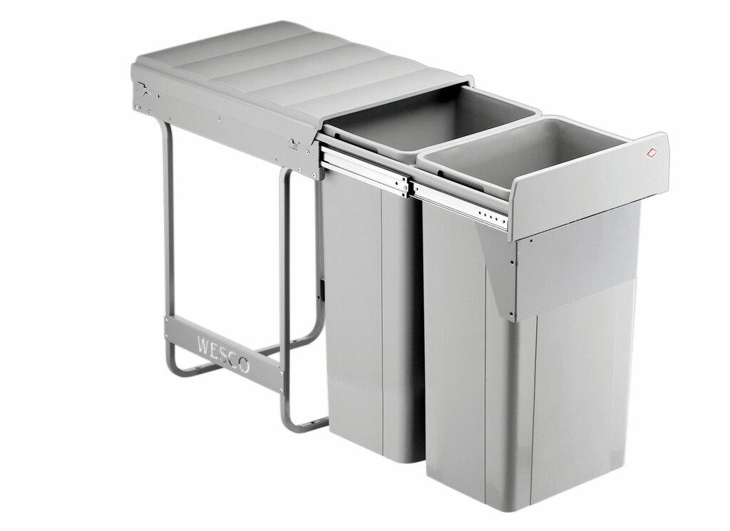 Naber WESCO® Traditionline Double-Master 585 S/400-2, Abfallsammelsystem, alugrau