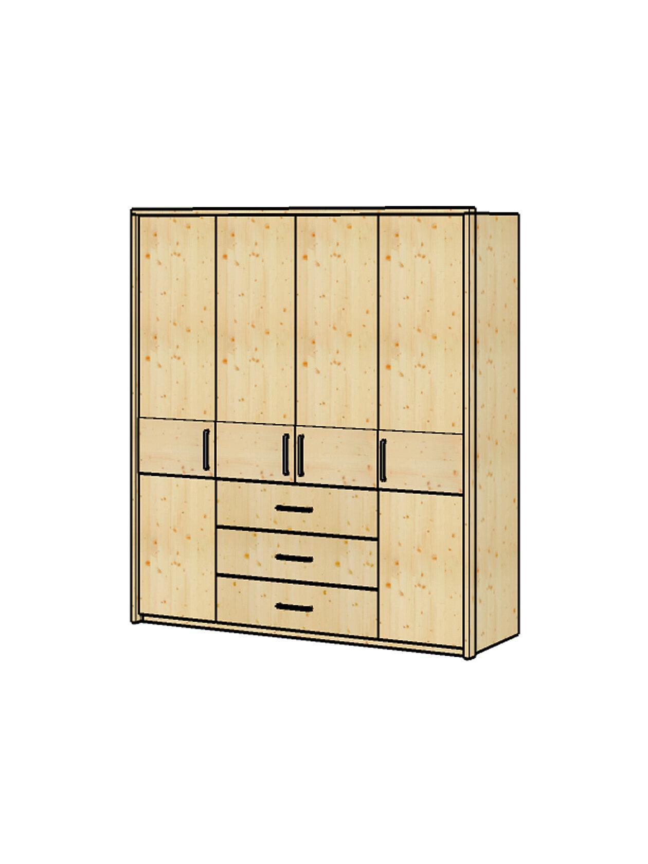 Kleiderschrank Lugano, 4-trg. 3L