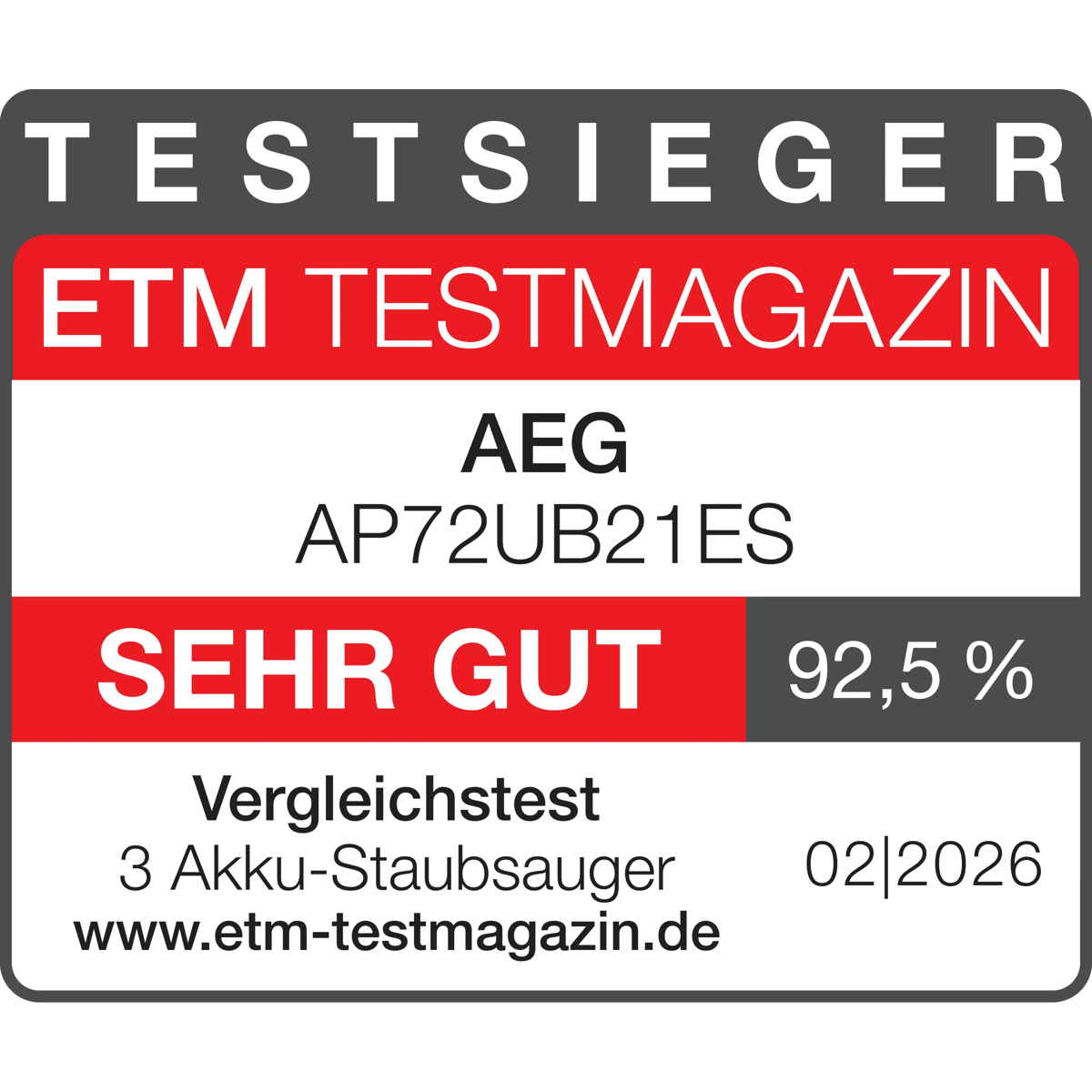AEG AP72UB21ES 7000 Akku-Staubsauger kabellos