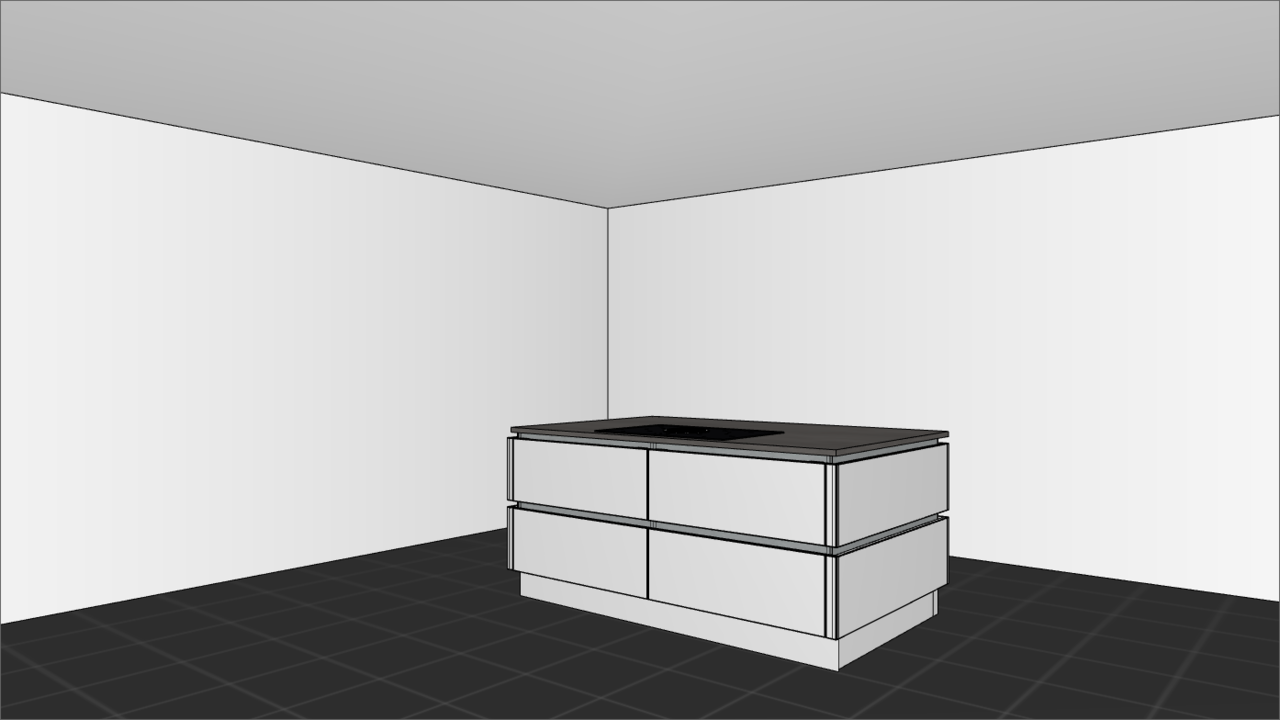 Naber Manubrio LED Set 1, Griffleistenbeleuchtung, schwarz matt, für Inselgröße bis max. 180 x 135 cm, LIC/MEC LED-System kompatibel, 12 V