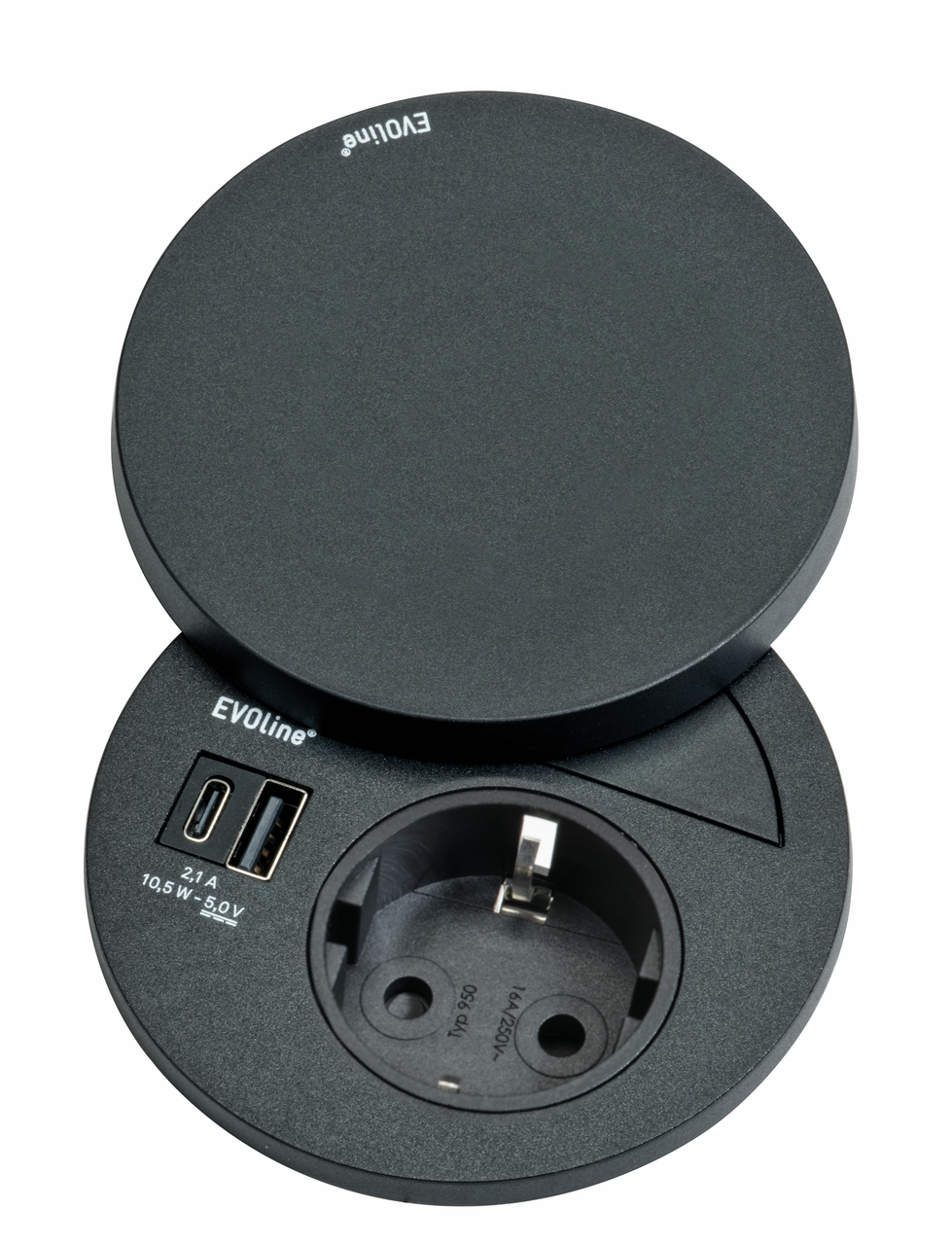 Naber Evoline® Circle80 Hide, Steckdosenelement, mit belgischer/französischer Steckdose