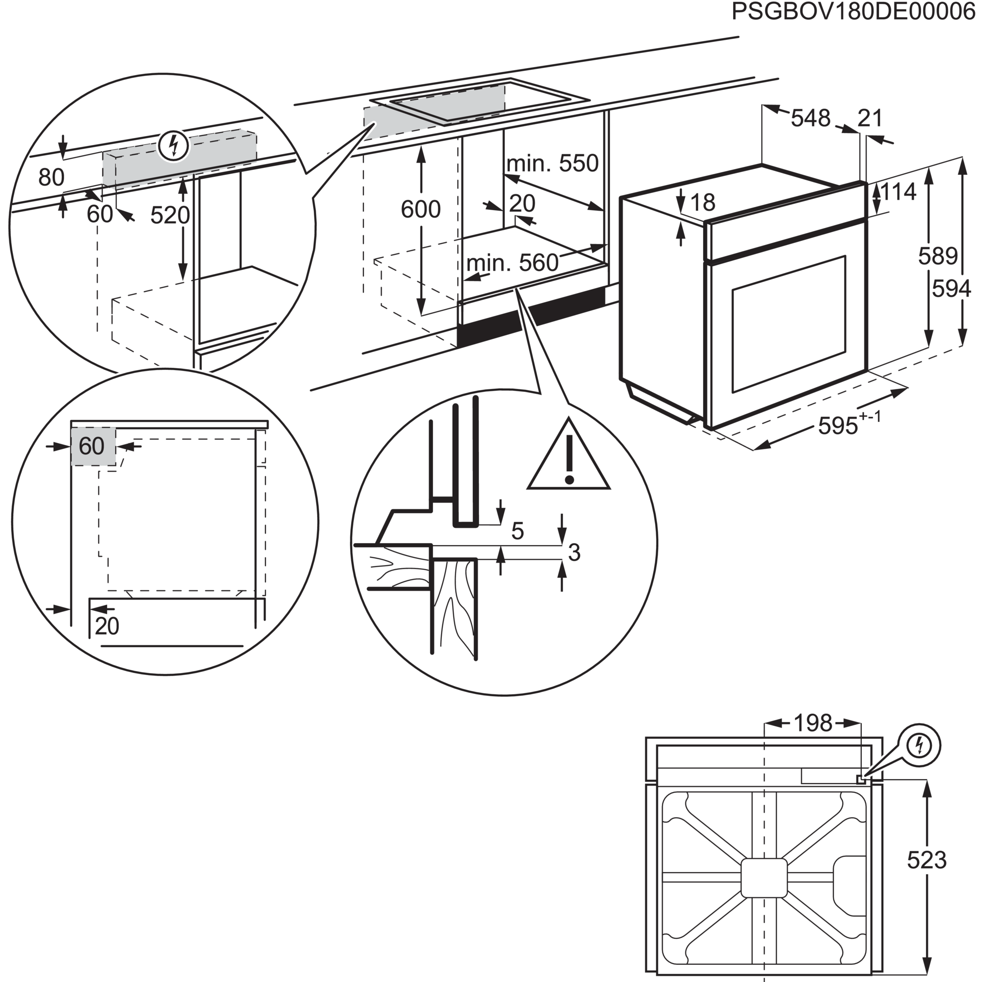 AEG OU5AE20SK Einbauherd/Backofen