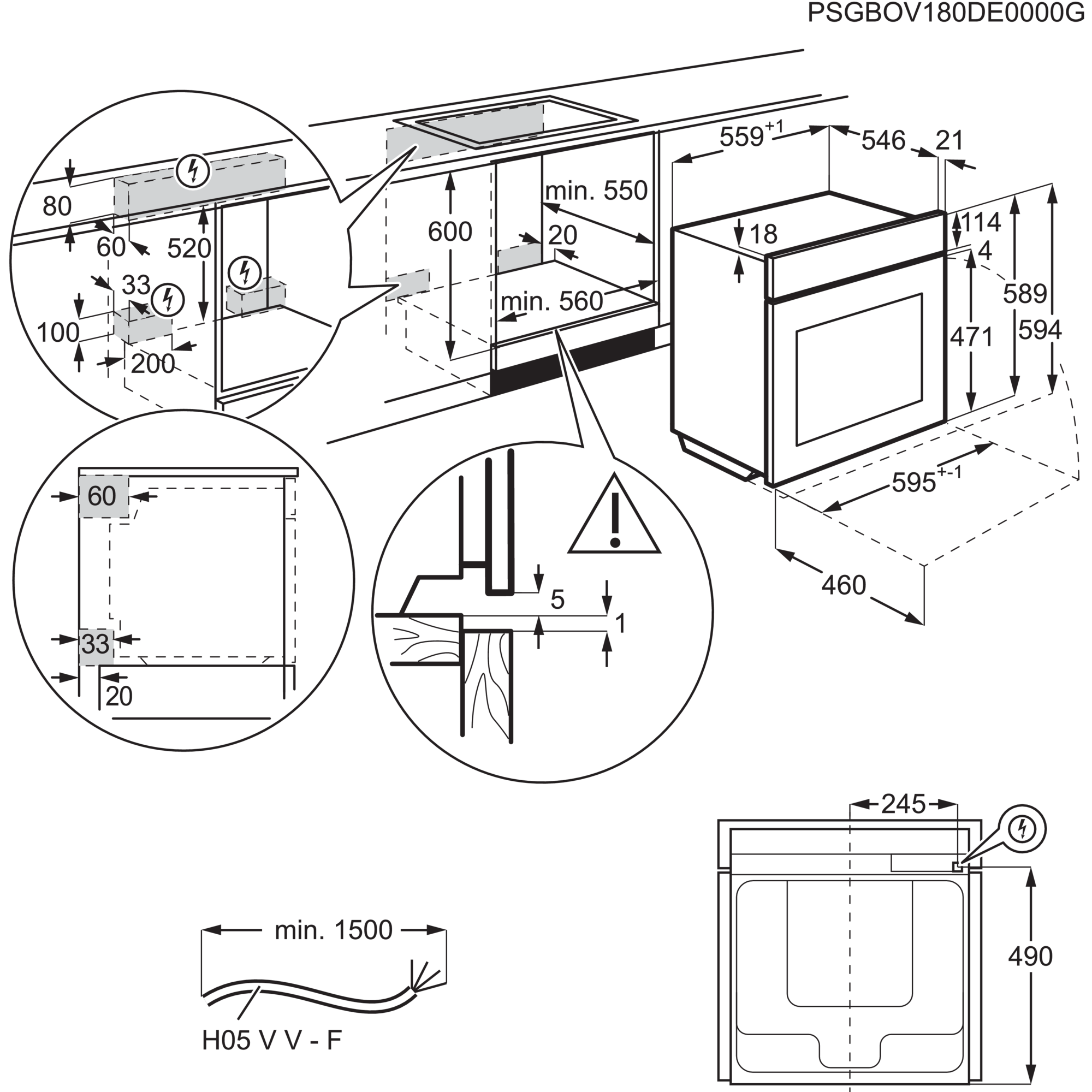 AEG OE7P621AK Einbauherd/Backofen