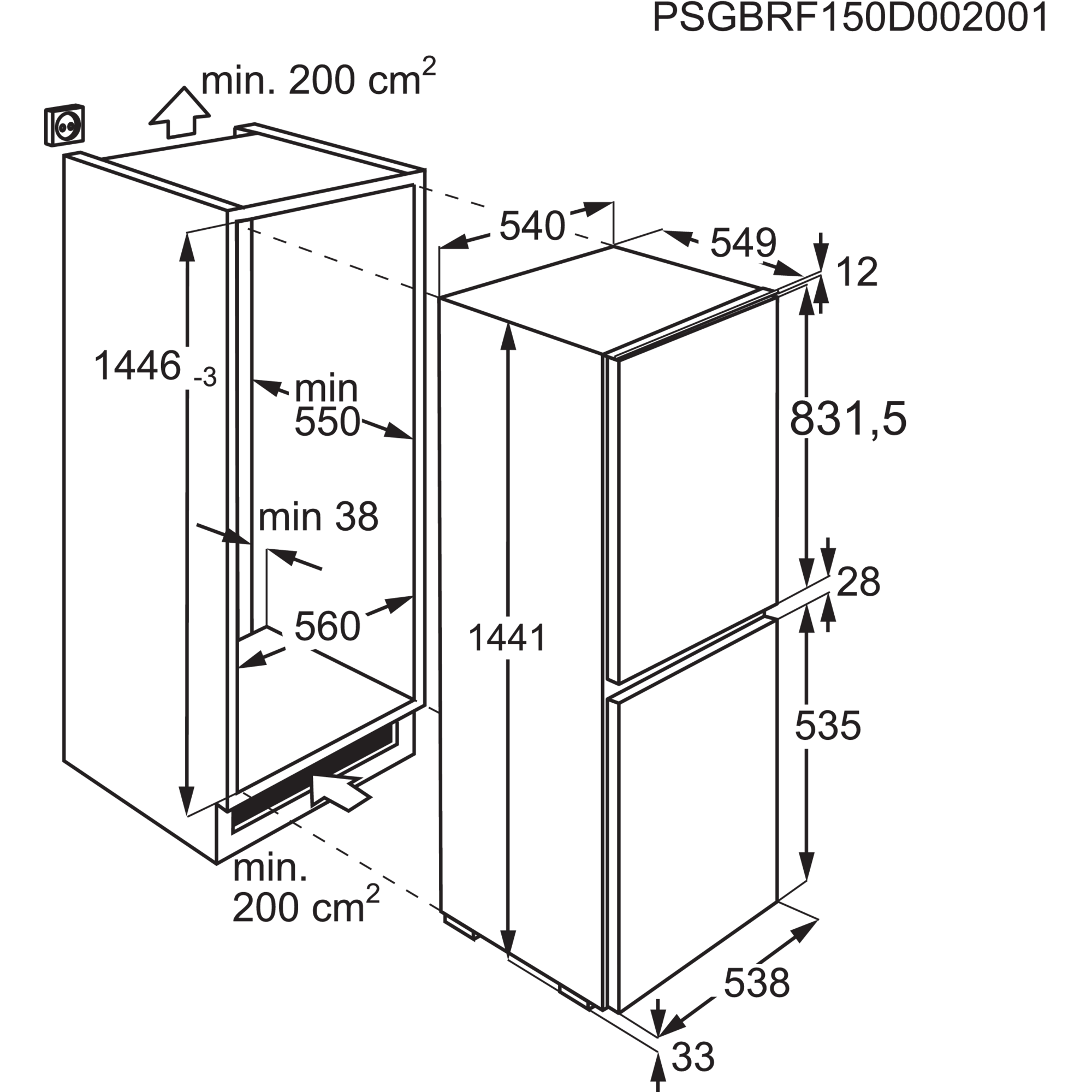 AEG NSC5S141ES Kühl- / Gefrierkombination