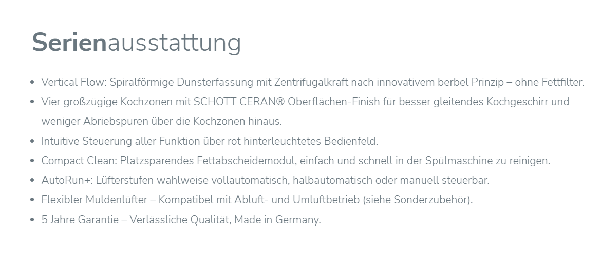 berbel Kochfeldabzug BKA 83 DLC Mattschwarz