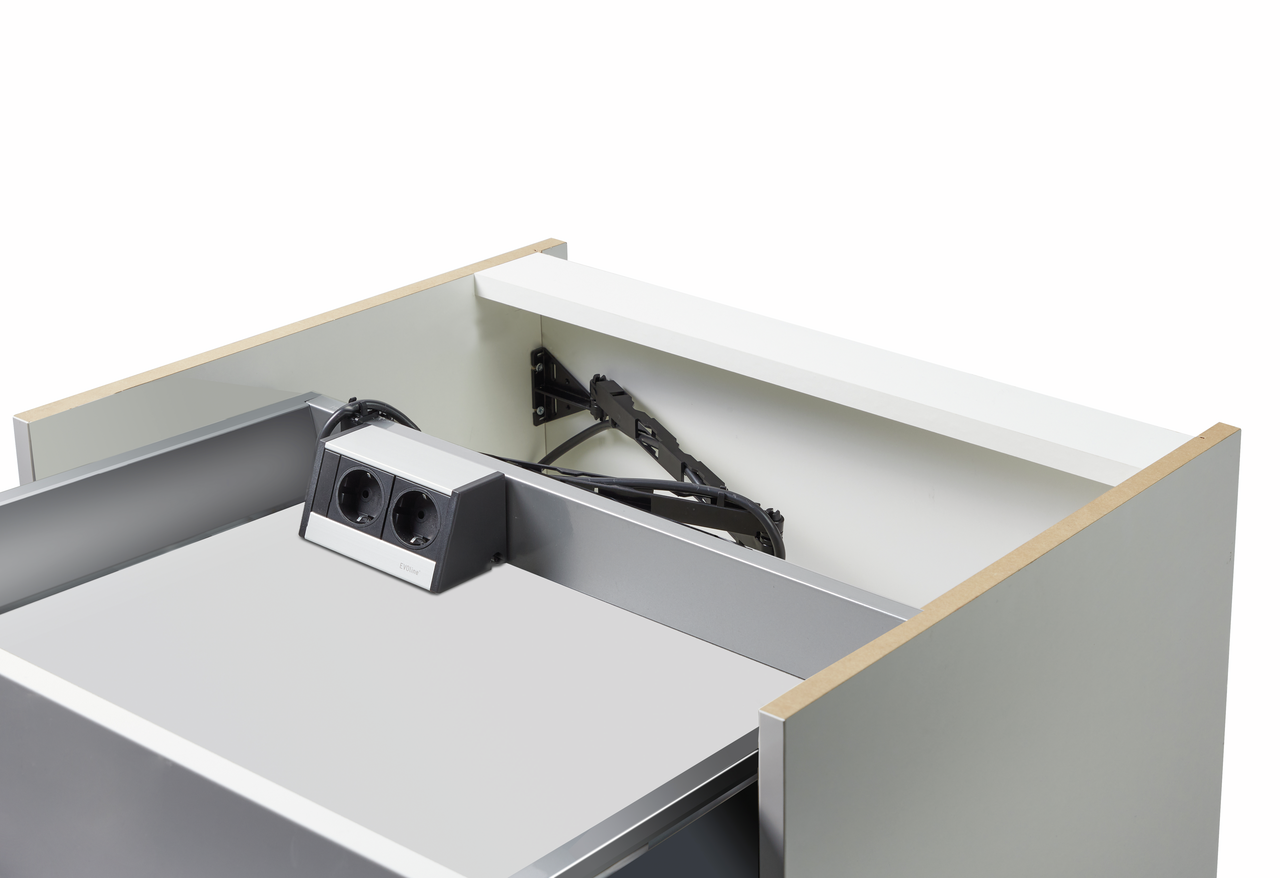 Naber Evoline® Wing 2, Steckdosenelement, mit belgischen/französischen Steckdosen